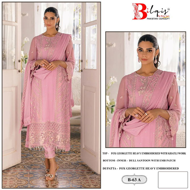 Bilqis B 63 A To D Georgette Embroidery Pakistani Suits Wholesale Shop In Surat
